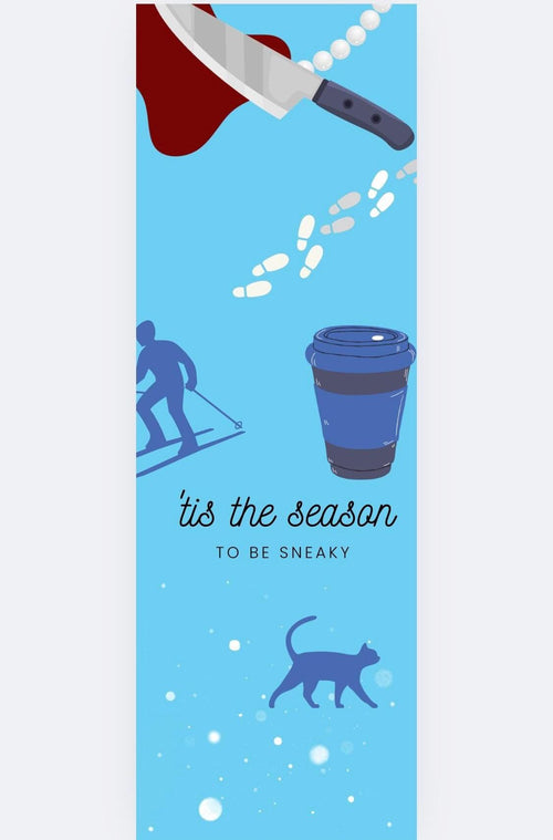 Cozy mystery winter bookmark Printable PDF.